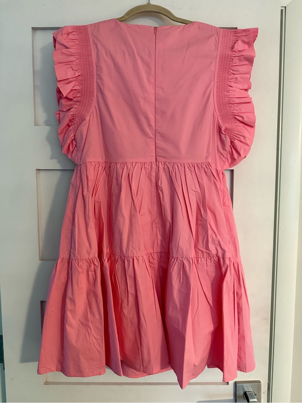 English Factory Hot Pink Ruffle Sleeve Tiered Dress - Picture 3 of 5